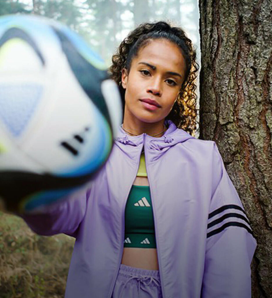 Mary Fowler holding a soccer ball